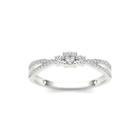 1/4 Ct. T.w. Diamond 10k White Gold 3-stone Engagement Ring