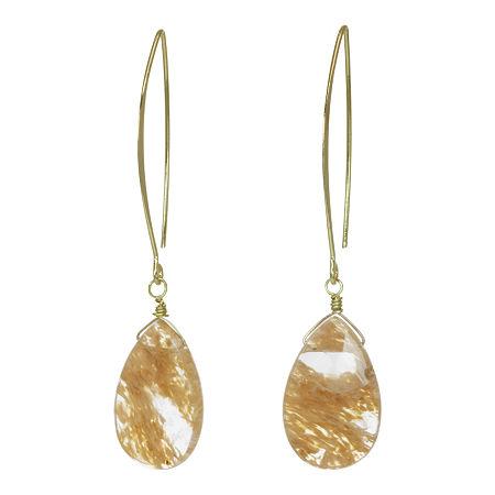 Rox By Alexa Rutilated Quartz Teardrop Earrings