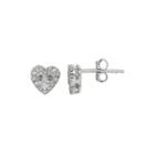 1/7 Ct. T.w. Diamond 10k White Gold Heart Earrings