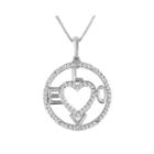 1/5 Ct. T.w. Diamond Sterling Silver Love Heart Compass Pendant Necklace