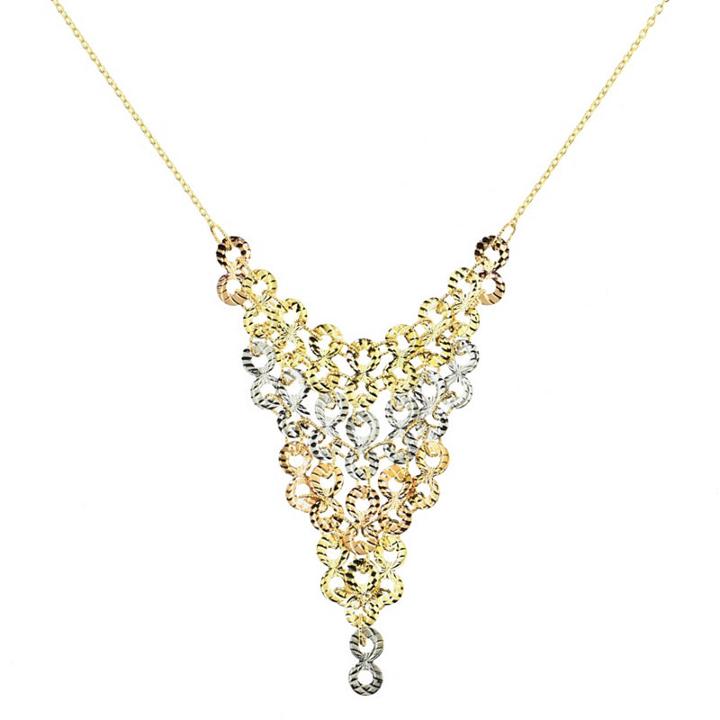 Sechic 14k Gold Hollow Link 17 Inch Chain Necklace