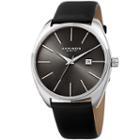 Akribos Xxiv Mens Black Strap Watch-a-945ssbk