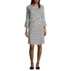 Weslee Rose 3/4 Sleeve Stripe Shift Dress