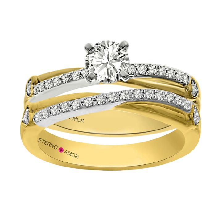 Eterno Amor Womens 3/4 Ct. T.w. Genuine White Diamond 14k Gold Bridal Set