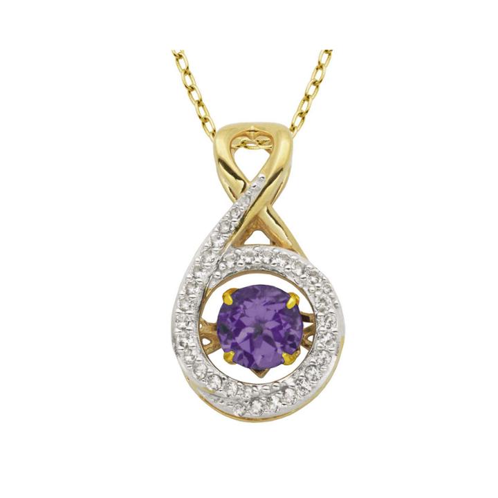 Love In Motion&trade; Genuine Amethyst And Lab-created White Sapphire Infinity Pendant Necklace