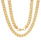 Steeltime 18k Gold Over Stainless Steel Solid Curb 24 Inch Chain Necklace