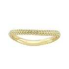 Personally Stackable 18k Yellow Gold Over Sterling Silver Beaded Dome Wave Ring