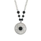 1928 Vintage Inspirations Womens Black Brass Pendant Necklace