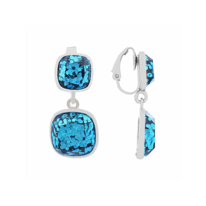 Liz Claiborne Blue Clip On Earrings