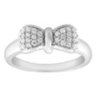 Enchanted Disney Fine Jewelry Womens 1/4 Ct. T.w. White Diamond Sterling Silver Cocktail Ring