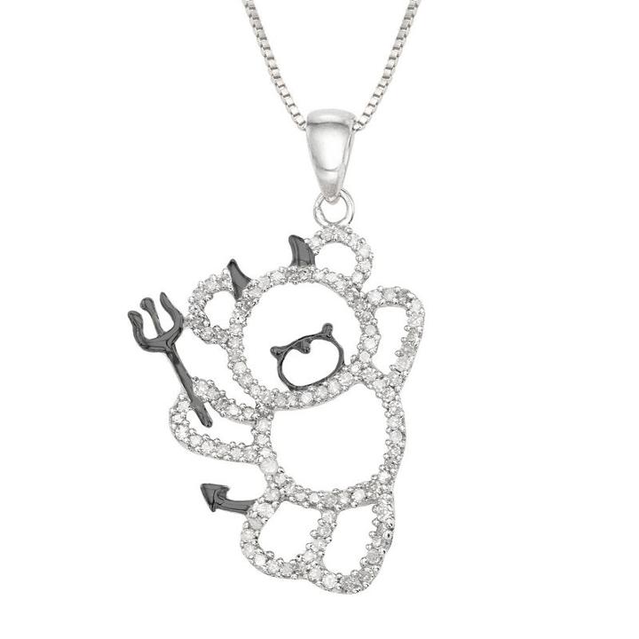 Womens 1/3 Ct. T.w. Genuine White Diamond Sterling Silver Pendant Necklace