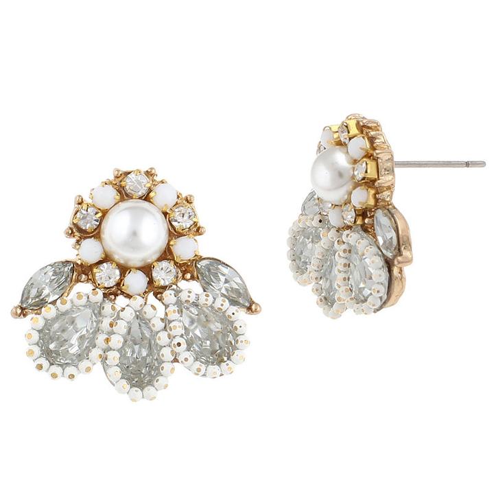 Decree Clear 1 3/4 Inch Stud Earrings