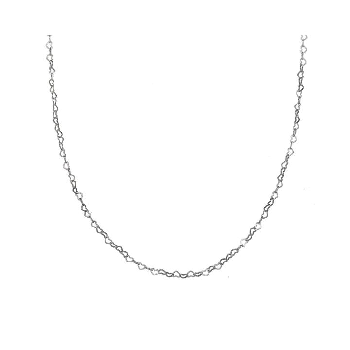 Silver Reflections&trade; Stainless Steel Openwork Heart Links Necklace