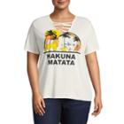 Short Sleeve Crew Neck Graphic T-shirt- Junior Plus