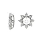 Genuine White Topaz And Diamond Accent Sterling Silver Earring Jackets