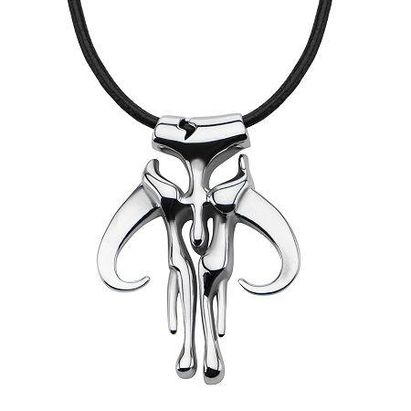 Star Wars Mandalorian Symbol Mens Stainless Steel Pendant Necklace