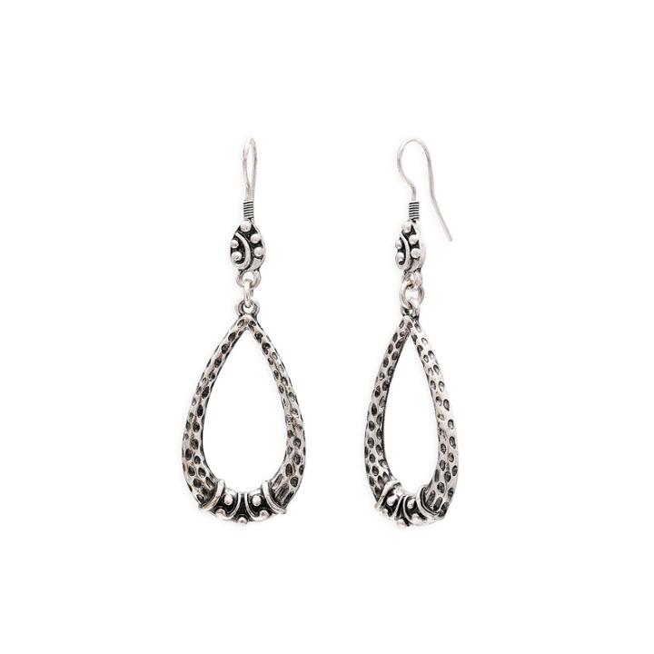 Mixit&trade; Hammered Silver-tone Teardrop Earrings