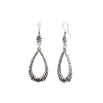 Mixit&trade; Hammered Silver-tone Teardrop Earrings