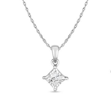 Trumiracle Womens 1/7 Ct. T.w. White Diamond 10k Gold Pendant Necklace