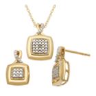 14k Gold Over Silver Diamond Accent Pendant & Earring Set