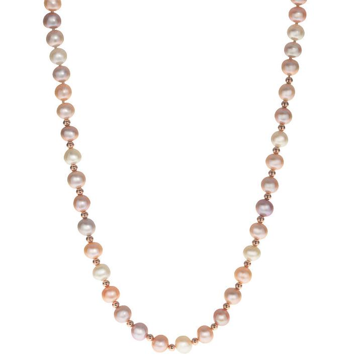 Womens 7mm Cultured Freshwater Pearls Strand Necklace