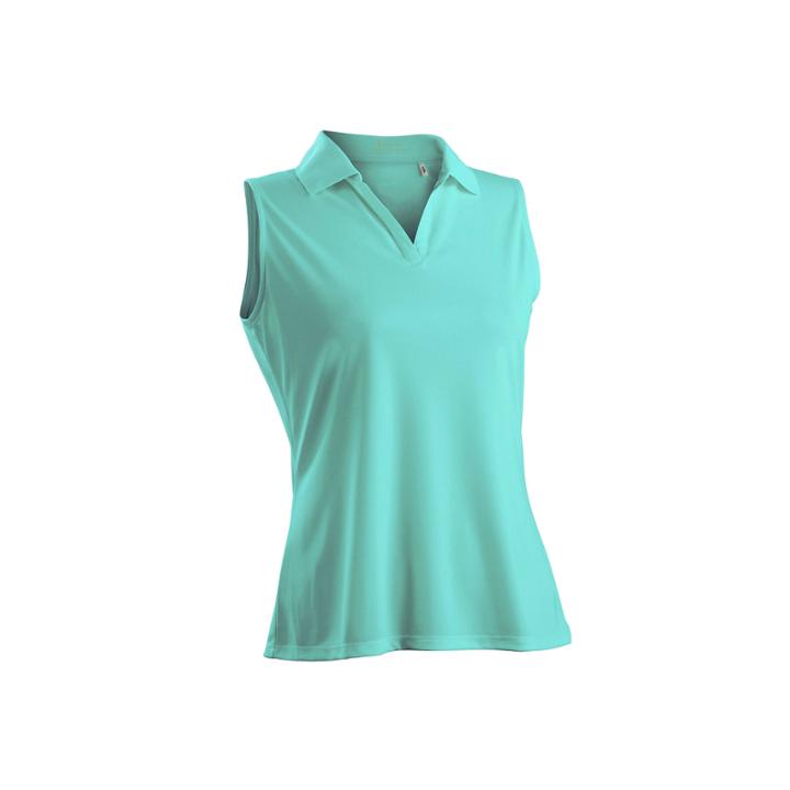 Nancy Lopez Golf Luster Sleeveless Plus Sleeveless Knit Polo Shirt Plus