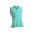 Nancy Lopez Golf Luster Sleeveless Plus Sleeveless Knit Polo Shirt Plus