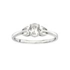 Womens White Topaz Sterling Silver Delicate Ring