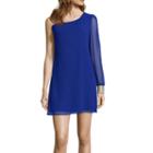 City Triangles One Shoulder Cuff Dress- Juniors