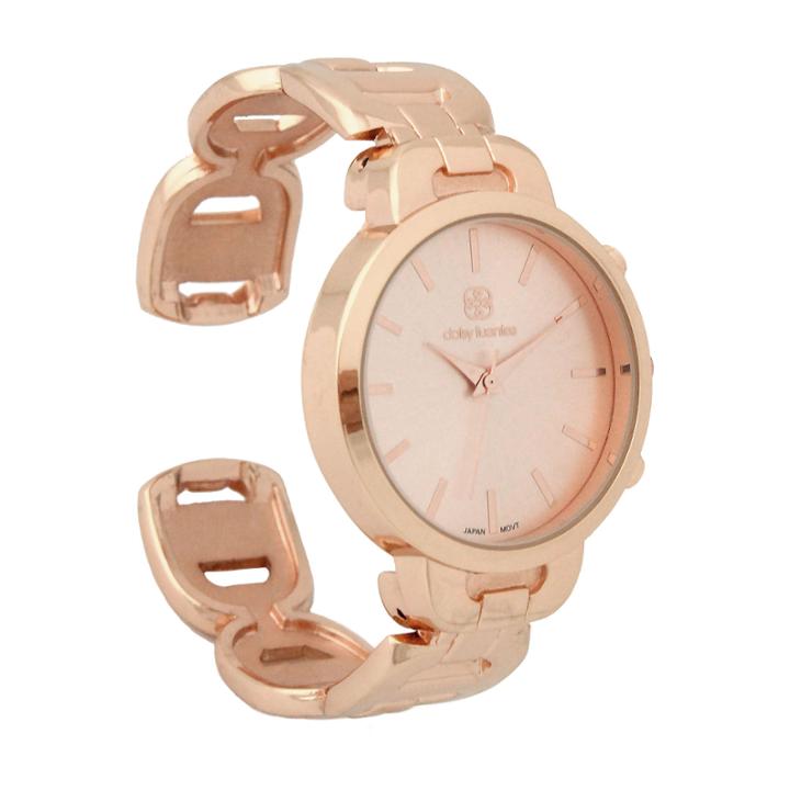 Daisy Fuentes Womens Rose Goldtone Bangle Watch-df123rg