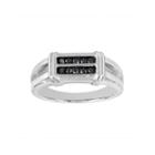 Mens 1/4 Ct. T.w. Color-enhanced Black Diamond 10k White Gold Ring