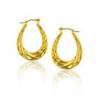 14k Gold 25mm Oval Hoop Earrings