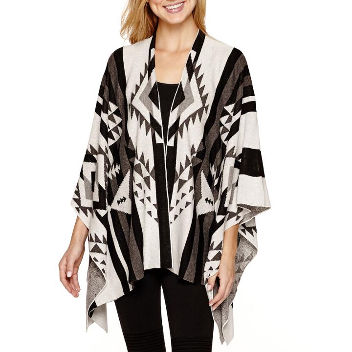 By & By 3/4-sleeve Aztec Print Cardigan