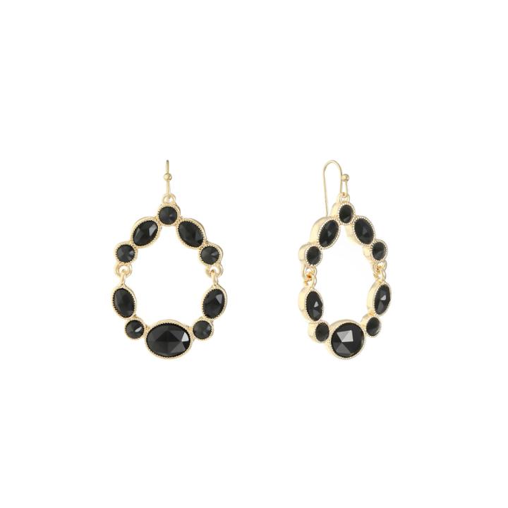 Monet Jewelry Black Drop Earrings