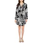Emma And Michele Long Sleeve Paisley Shift Dress