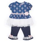 Little Lass 2-pc. Chambray Top And Pants Set
