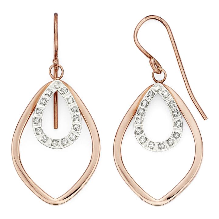 Diamond Fascination&trade; 18k Rose Gold Over Sterling Silver Layered Drop Earrings