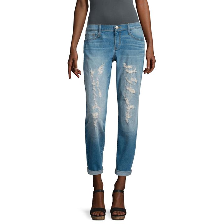 Belle + Sky&trade; Destructed Boyfriend Jeans