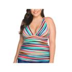 St. John's Bay Stripe Tankini Swimsuit Top-plus