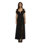 R & M Richards Cold Shoulder Short Sleeve Maxi Dress-petites