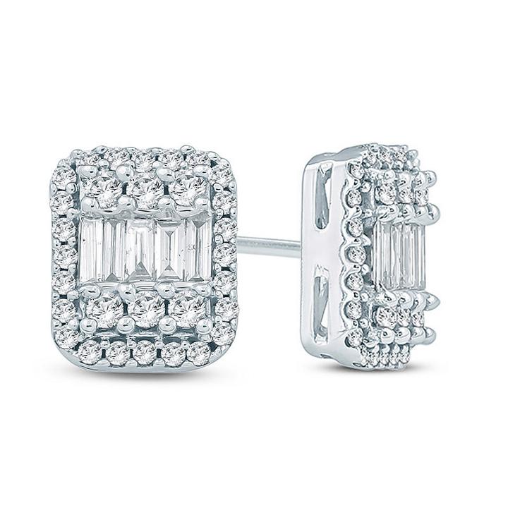1/2 Ct. T.w. White Diamond 10k Gold 7.1mm Stud Earrings