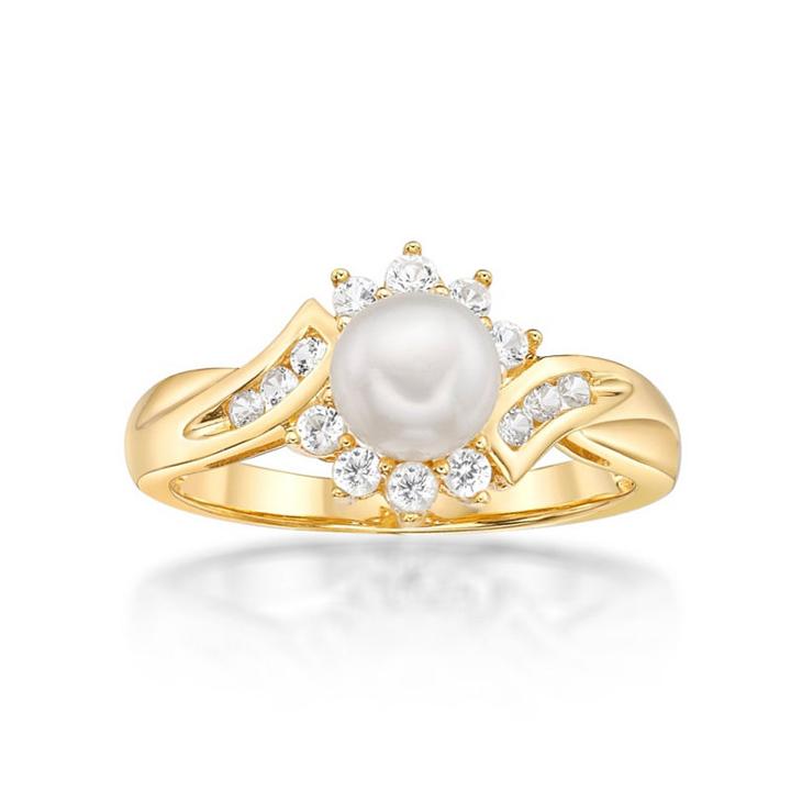 Womens White Gold Over Silver Cocktail Ring