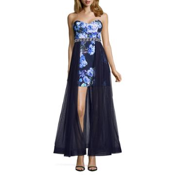 Social Code Sleeveless Applique Evening Gown-juniors