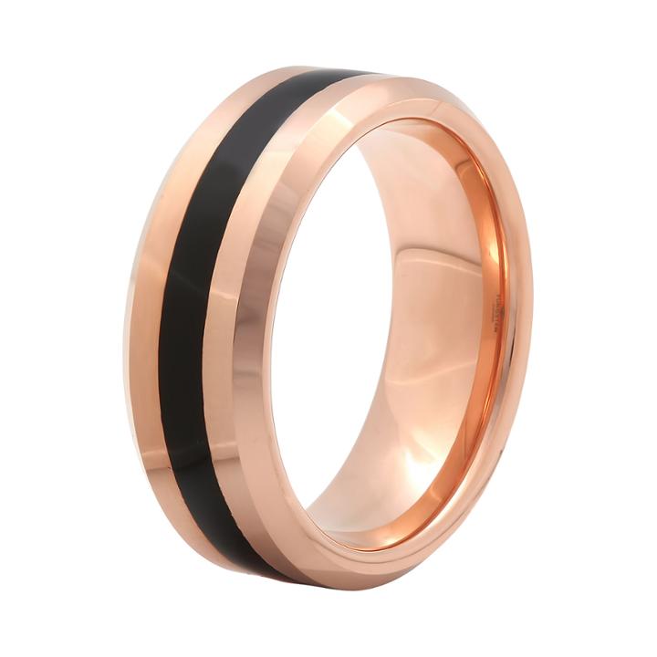 Mens 8mm Comfort Fit Ion-plated Tungsten Wedding Band