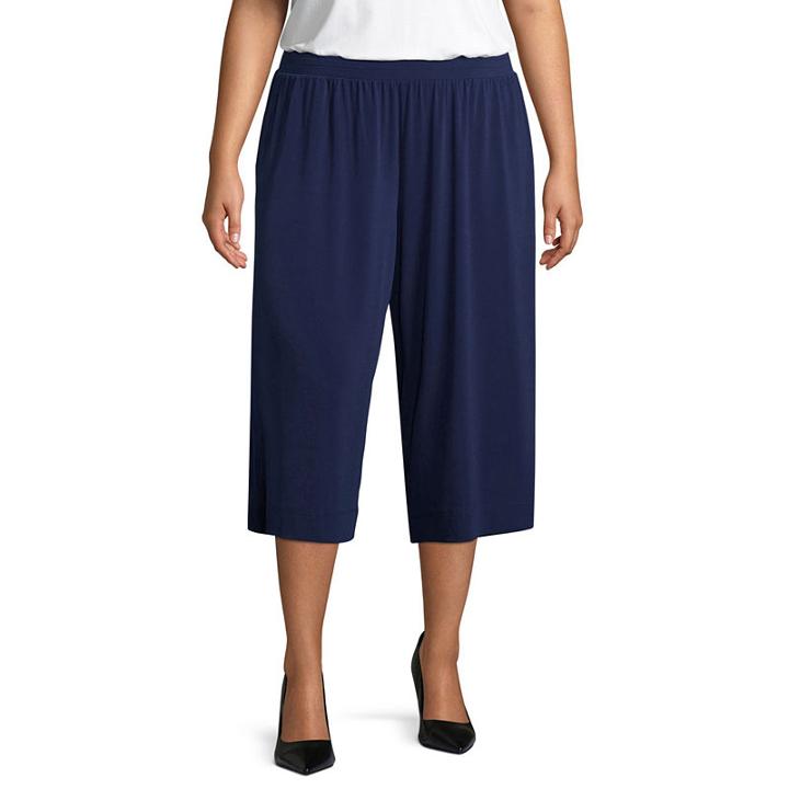 Liz Claiborne Pull On Cropped Pant- Plus