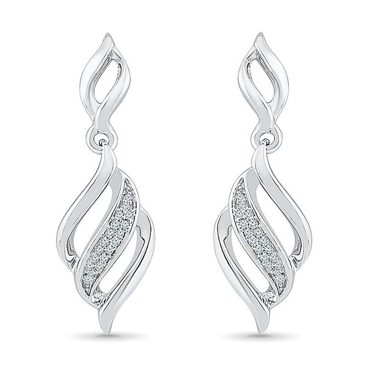 Diamond Accent White Diamond Drop Earrings