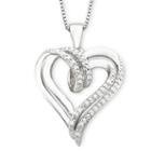 1/10 Ct. T.w. Diamond Double-heart Sterling Silver Pendant Necklace