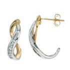 1/4 Ct. T.w. Diamond Earring In 10k White And Yellow Gold