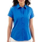 Liz Claiborne Short-sleeve Button-front Shirt