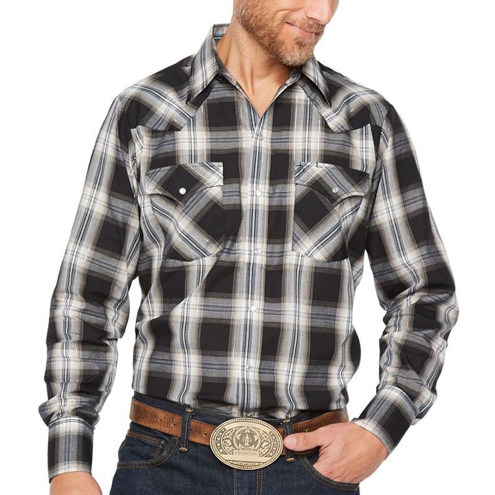 Ely Cattleman Long Sleeve Checked Snap-front Shirt